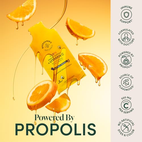 Kid's Immune Liposomal Vitamin C by Beekeeper's Naturals, 500 mg Vitamin C, Elderberry, Vitamin D, Propolis & Honey, Kid-Friendly Immune Support - Mixed Berry Flavor, Easy to Use, Bioavailable, 12 Ct - Image 3