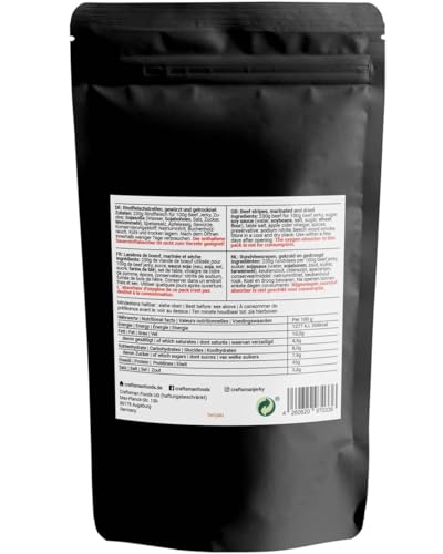 Craftsman Beef Jerky TERIYAKI 250g (5 x 50g) | Trockenfleisch aus Deutschland - Bayern | American Jerky Set | 100% Rindfleisch | Teriyaki | Premium Beef | Meat Snack MADE IN GERMANY