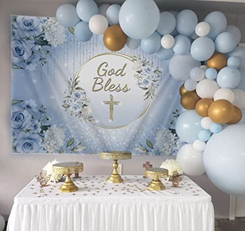 BINQOO 2,1 x 1,5 m blu Dio benedica il Battesimo