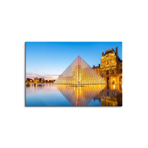 ?壁掛け絵画 現代 アート - パリ フランスルーヴル 印刷絵画 木枠付きの完成品 自然風景? (50x70cm(20x28in),A)
