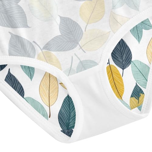ZZKKO Green Yellow Leaves Girls Underwear Toddler Panties for Girls Comfort Brief Size 2-8T4