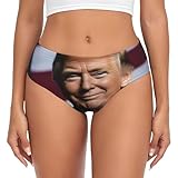 PEPUXXlG Donald Trump Election MAGA Soft Briefs Women Briefs Funny Underwear Bikini Ladies Panties Medium Black
