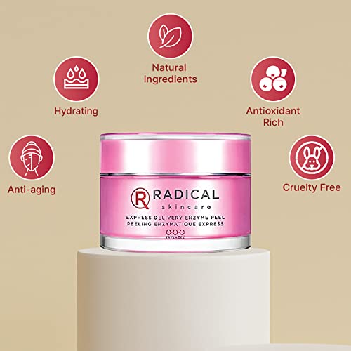 Radical Skincare Express Delivery Facial Enzyme Peel Mask Cleanser Exfoliator - Reveal Smooth, Supple, Polished Skin In Minutes | Paraben & Cruelty Free | Clinically Proven Results (1.7 oz) - Image 4
