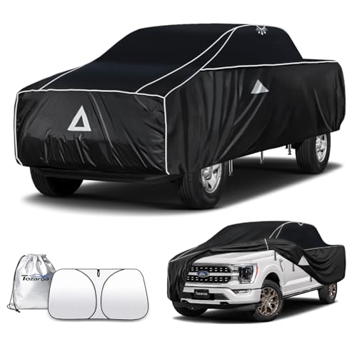 Tozaroa Hail Protector Car Cover for Truck(Length:250-262) Waterproof All-Weather Anti Hail Thick Multi-Layered EVA with Sun Visor&Storage Bag for F-150 Silverado Ram Sierra Tundra etc