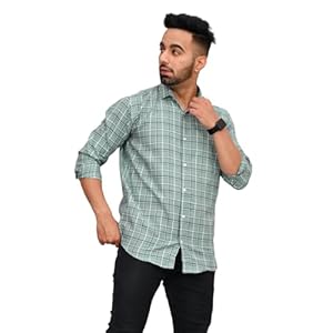 S-LINE Shirt for Men | Cotton, Skin Friendly Fabric, Regular Fit | Full Sleeve Check Design Casual Shirt with Spread Collar | Regular Wear | Size – S to XXL