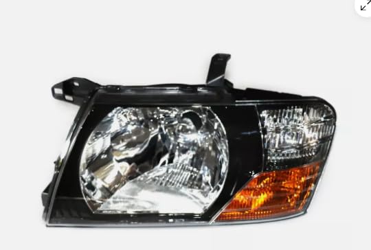 Driver Side Headlight Compatible With 2000 2001 2002 2003 2004 2005 2006 Mitsubishi Pajero Montero, Clear Lens Light with Bulbs, Left Headlamp Replacement