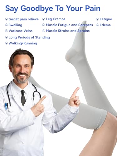 Image of 3 Pairs Women & Men's Compression Socks 15-20mmHg Support Stockings