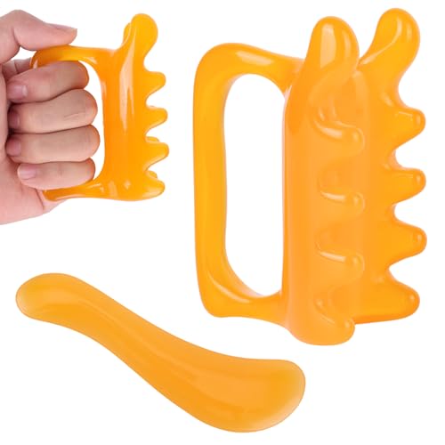 2 Herramientas Masaje Fascia, Herramientas Portátiles Liberación Miofascial para Nudos Musculares Celulitis para Masaje de Tejido Profundo y Reafirmación de la Piel (Amarillo) 2 Herramientas Masaje Fascia, Herramientas Portátiles Liberación Miofascial para Nudos Musculares Celulitis para Masaje de Tejido Profundo y Reafirmación de la Piel (Amarillo)