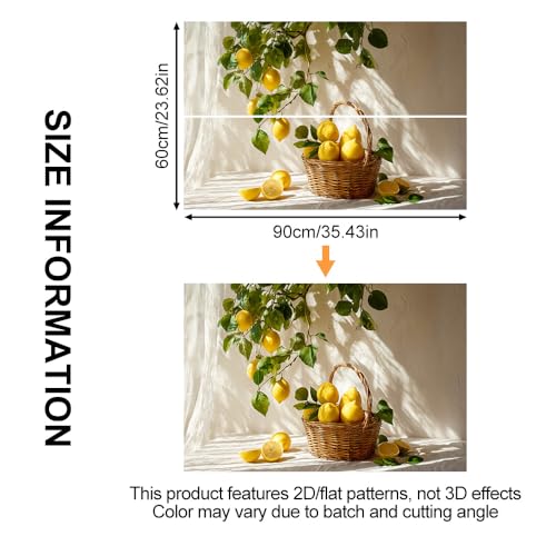 Image of Lemon Branch Basket Backsplash Peel and Stick, 35.4x23.6 in
