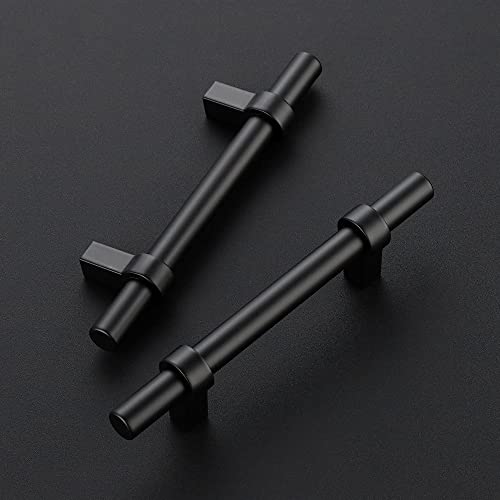 Image of Ravinte 15 Pack 6 Inch Cabinet Pulls Matte Black Kitchen Cabinet Hardware Cupboard Handles with Square Base 6 inch Length,3.5 inch Hole Center