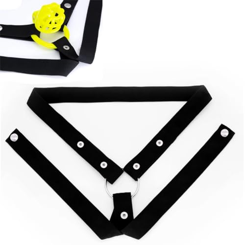 Male Chastity Cage Belt 3 Way Anti-Off Device Elastic Band Adjustable Chastity Lock Attachment Strap for Sissy Male Sex Toy with Metal O Ring BDSM Restraint Strap for Men