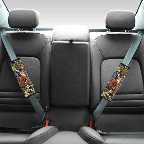 Image of AFPANQZ Deer Branch 2pcs Universal Car Seat Belt Pads Cover Vehicle Seat Belt Comfort Shoulder Pads for Adults Children Seat Cushion Shoulder Straps Cushion for Bags