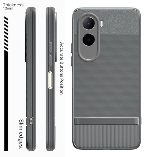 Image of Outlouders Back Cover for Mi Redmi A7 Pro /Poco C85x 5G | Full Camera Protection | TPU Soft Flexible Shockproof Bumper Case (Grey)