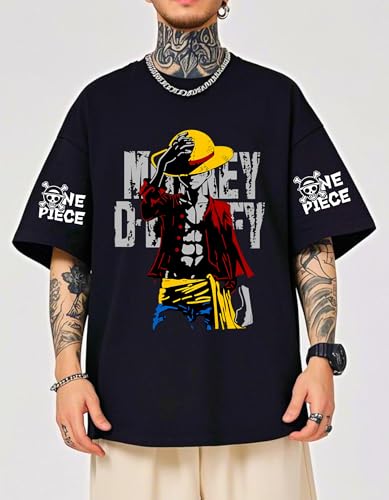 Image of URBAN HAZE Men Oversized Cotton Blend T Shirt Round Neck Tee Casual Graphic Printed Drop Shoulder Shirt Streetwear Fashion Budget T Shirt Under 299 Unisex Everyday Style