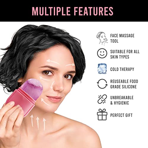Image of MELLO Ice Roller for Face, Ice Roller for Face Massager, Face Ice Roller to Enhance Skin Glow, Shrink & Tighten Pores, Reusable Facial Ice Roller(Pink)