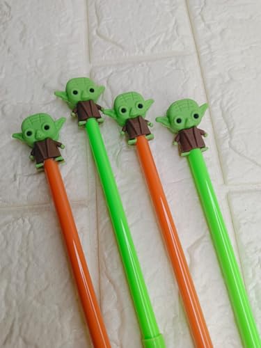 Image of Gifts- Yoda Gel Pen Set with Comfortable Grip For Smooth Writing | Kids Adults Student Office Supplies Set of 4 Black Ink