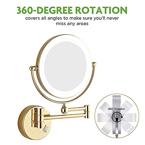 Miroir de maquillage mural col de cygne flexible JCAKES double face