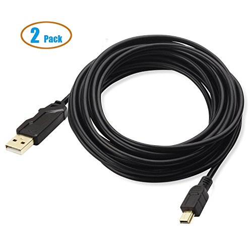 Product Deal Mini USB Cable AllEasy USB 2.0 Type A to Mini B Cable Male Cord for PS3 Controller, MP3 Players, Digital Cameras, Blue Yeti Recording Microphones MIC 15ft/4.5m (2-Pack)
