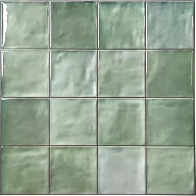 Walanz 5 Sheets Peel and Stick Backsplash, Self Adhesive Wall Tiles, 3D Adhesive Tile Backsplash, 12"x12"Premium Self Adhesive Wall Tiles Peel and Stickfor Kitchen, Bathroom, RV(Spring Moss)