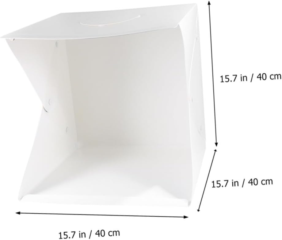 Vaguelly 40cm Portable Mini Photo Box Photography Backdrop Tent with Adjustable LED Lighting and 6-Color Foldable Backgrounds for Product Studio Shooting