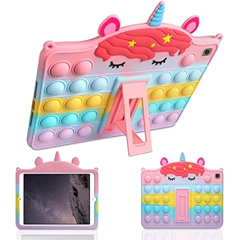Vunake for iPad Air 2 Case iPad 6th Generation Case iPad Pro 9.7 Case with Kickstand for Kids Girls Silicone Shockproof Protective Case Pop Fidget Case Cover for iPad 9.7 Inch 2018/2017-Unicorn Cover