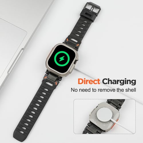 Image of 2 in 1 Metal Rugged Case Compatible with Apple Watch Series 11 10 46mm Shockproof Protect Bumper case with Back Cover Full Protection (Black,46mm)