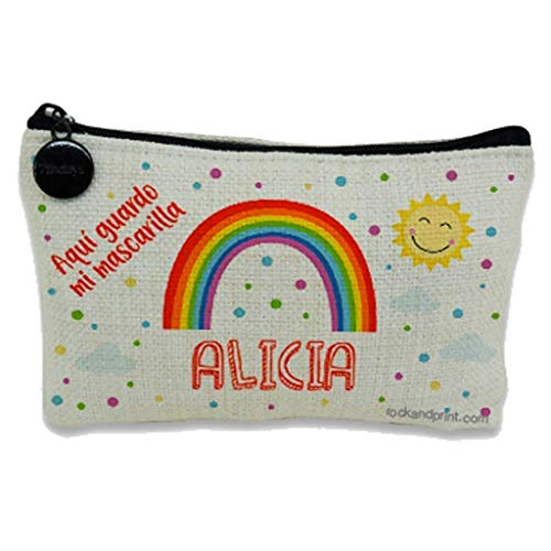 Funda mascarilla personalizada ARCOIRIS estuche máscara con tu nombre