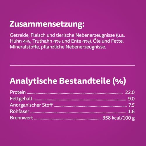 WHISKAS Crunch Katzensnacks Huhn, Pute & Ente 6 x 100g – Leckere Snacks mit Huhn, Pute und Ente