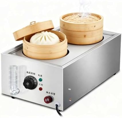 Commercial Electric Food Warmer - 6 Holes, 220V, Adjustable 30-110℃, Steaming Steamer for Restaurants & Stores, High Thermal Conductivity, Ideal for Buns & More