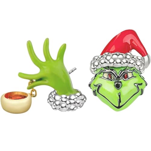KREZIP Christmas Earrings Cute Santa Green Monster Frog Stud Earrings Cartoon Animal Jewelry Women Holiday GiftsGreen Frog Hand