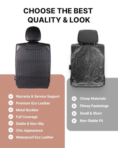 image for Owleys Premium Leather Car Seat Protector for Back Seat - Back Seat Co