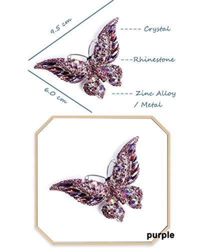 Image of Variety Styles Butterfly Brooch - Multi-Color Rhinestone Crystal Brooch Pin Cute Butterfly Shape Corsages Brooches Decoration Gift for Women