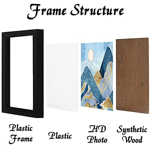 Keibiubu 12X12-BLACK Picture Frame, 12X12 Picture Frame For Square Photo Poster Canvas Certificate Document Display Horizontally Or Vertically High Transparent Wall Gallery thumb #1
