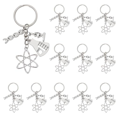 Porte-clés microscope biologie et bijoux de sac scientifiques pour enseignant et chercheur