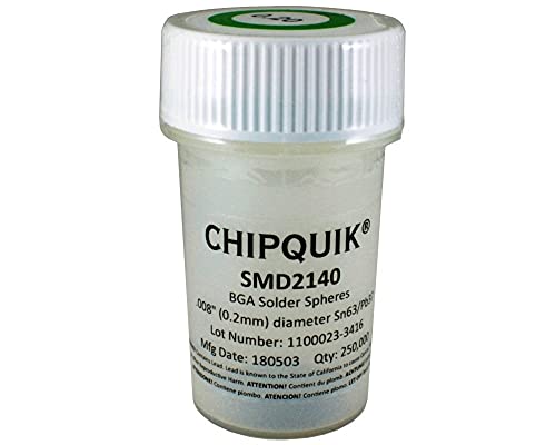 Image of Chip Quik SMD2140 Solder Spheres Sn63 /Pb37 .008 inch (0.2mm) diameter 250K Bottle