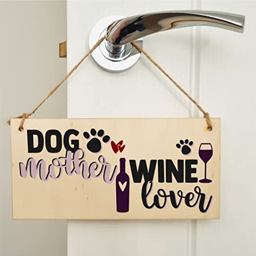 The Plum Penguin Dog Mother Wine Lover Funny Novelty Handmade Wooden Hanging Wall Plaque Gift Home Bar Pet Lover Gift Sign Decoration - Image 4