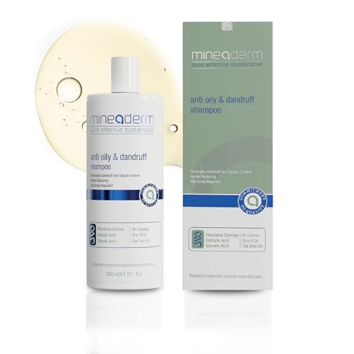 Mineaderm Anti-Schuppen Shampoo für Fettige Kopfhaut – Mit Piroctone Olamine, Salicylsäure & Teebaumöl – Ohne Silikone – Für Damen & Herren – 300 ml