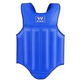 Wesing Martial Arts Muay Thai Boxing Chest Protector MMA Sanda Chest Guard (Blue, L)