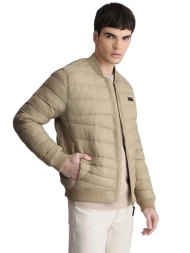 Image of JACK & JONES Solid Nylon Casual Puffer Jacket | Winter Stylish Bomber Jacket For Men | Casual Jacket For Men