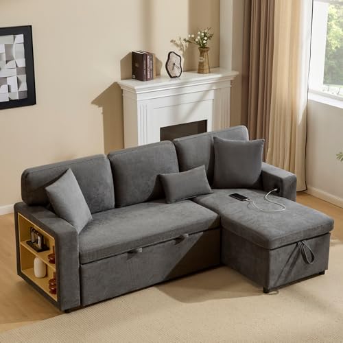 【Questo divano letto a 3 posti offre la massima flessibilità】: la posizione del pouf e della sezione letto può essere facilmente modificata per adattarsi in modo ideale alla disposizione del vostro spazio. Perfetto per qualsiasi planimetria e versatile: una vera risorsa per ogni famiglia.