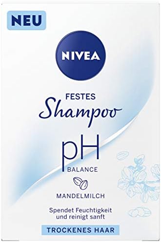 NIVEA Solid Shampoo pH Balance for Dry Hair (75g), Gently Cleansing with Almond Milk, Vegan Formula