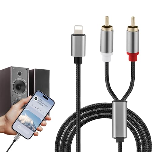 WZWZO RCA Cable Jack pour iphone, 1M Cable Auxiliaire Voiture pour iphone, Cab le Auxiliaire pour...