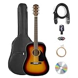 Fender Classic Design Dreadnought Acoustic Guitar - Sunburst Bundle with Gig Bag, Tuner, Strings, Strap, Picks, and Austin Bazaar Instructional DVD