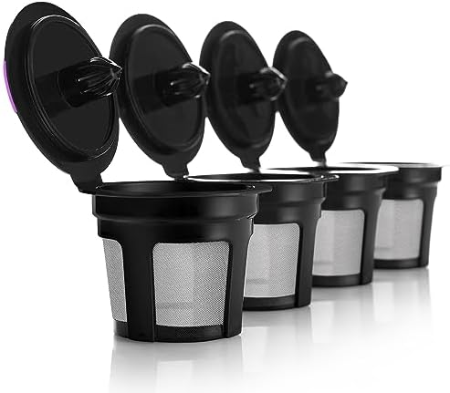 GoodCups 4 Reusable K Cups for Keurig - 4 Black Refillable Kcups ...