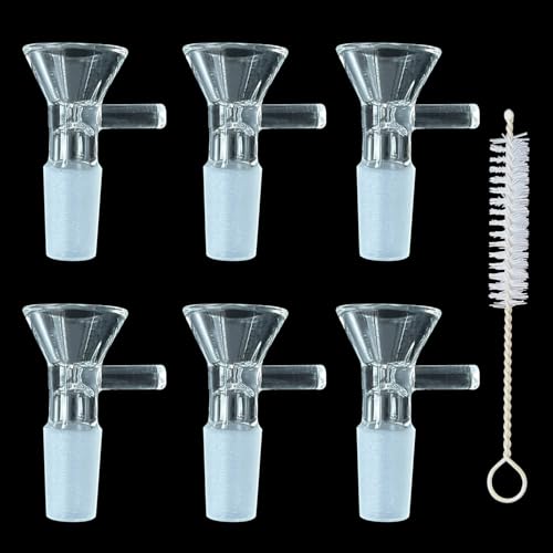 6pcs Glass Funnel for Kitchen/lab,Heat-Resistant Funnel with Brush