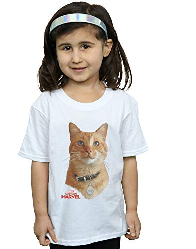 Marvel Girls Captain Marvel Goose Photo T-Shirt White 9-11 Years