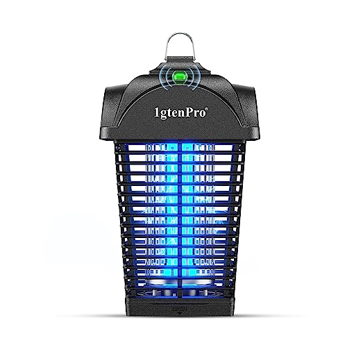 LGTENPRO Mata Mosquitos Electrico,20W 4000V Lámpara Antimosquitos,UV Lampara Mosquitos, IPX4 Impermeable,Mata Insectos Area Efectiva 100m² para Interior y Exterior