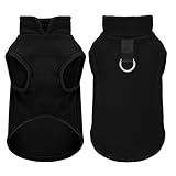 Sleeveless Pullover Fleece Vest for Small Dogs: Cozy Polyester Dog Jacket, Tank Top Sweater with Leash Ring and Armholes Soft, Warm, and Easy-to-Wear Design for Everyday Comfort Black XS
