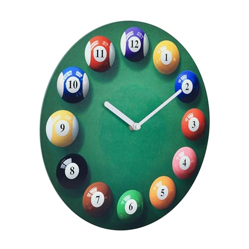 Billiards Pool Ball Wall Clock-Glass Pool Table Wall Clock for Billiards Room,Pool Room,Bar,Game Room,Gift(8 Inch) - Image 5