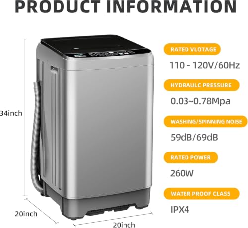 Image of Portable Washing Machine Full Automatic 17.7lbs Small Washing Machine